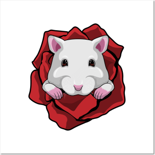 Hamster with Rose Posters and Art